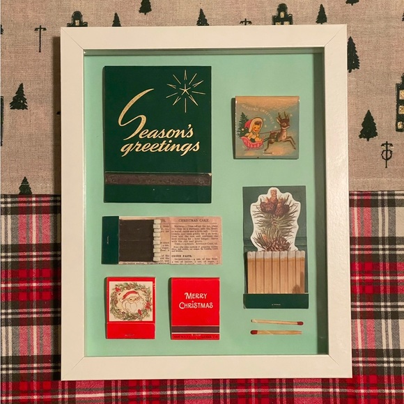 Christmas Themed Matchbook Collection: 8x10” Shadowbox